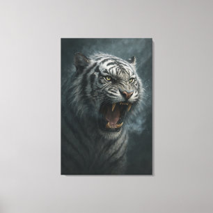 Fantasy Weißer Tiger – Mystic Aura Serie Leinwanddruck