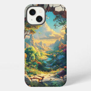 Fantasy-Welt durch ein rissiges Wanddesign iPhone 13 Hülle