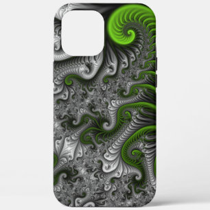 Fantasy-Welt Grüne und graue abstrakte Fraktalkuns Case-Mate iPhone Hülle