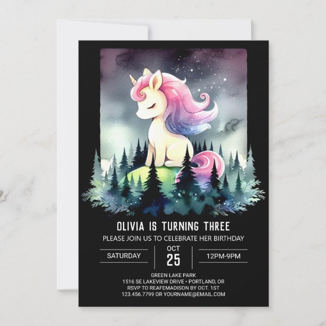 Fantasy Whimsical Horse Geburtstag Einladung (Vorderseite)