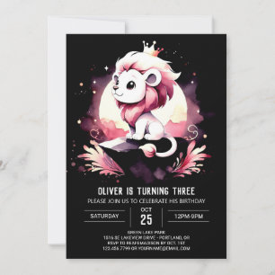 Fantasy Whimsical Lion Birthday Einladung