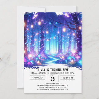 Fantasy Whimsy Woodland Digital Geburtstag Einladung