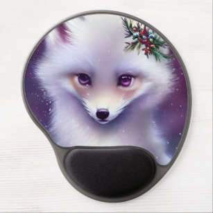 Fantasy White Baby Fox mit Lavendel Eyes Gel Mousepad