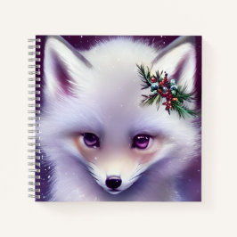 Fantasy White Baby Fox mit Lavendel Eyes Notizbuch