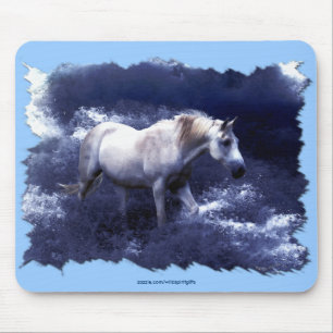Fantasy White Horst & Ocean Surf Geschenke Mousepad