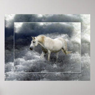Fantasy White Horst & Ocean Surf Poster