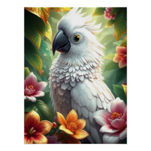 Fantasy White Paprot Poster