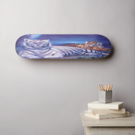 Fantasy White Tiger Cat Skateboard