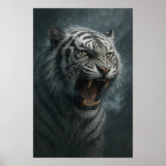 Fantasy White Tiger – Mystic Aura Series Poster (Vorne)