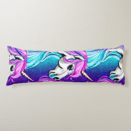 Fantasy White Unicorn Nahtloses Muster Seitenschläferkissen