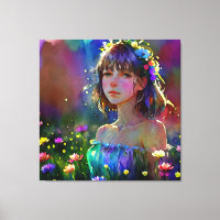 *~ Fantasy Wild Blume AP56 Art Watercolor Girl