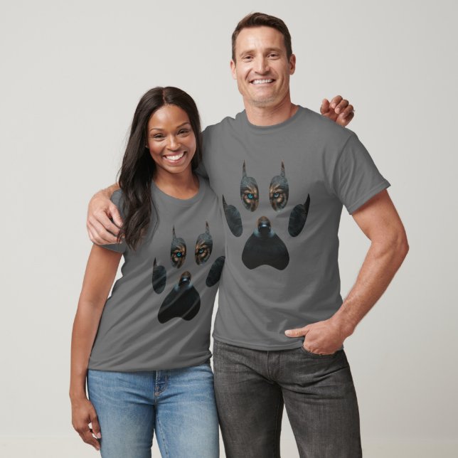 Fantasy Wild Nature Wolf Paw Print T-Shirt (Unisex)