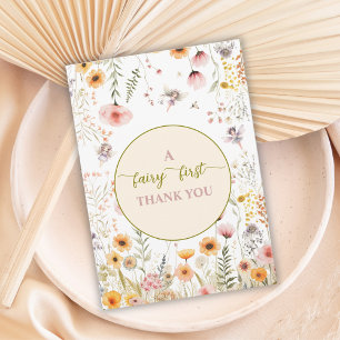 Fantasy Wildblume Fee zuerst Dankeskarte