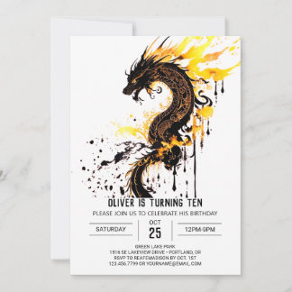 Fantasy Wings and Scales Geburtstag Einladung