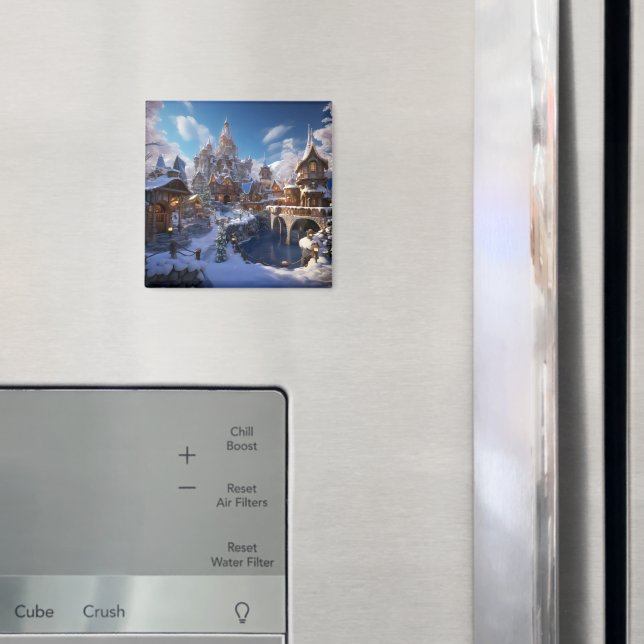 Fantasy Winter City Magnet (In Situ (Kühlschrank))