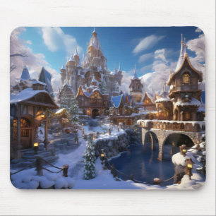 Fantasy Winter City Mousepad