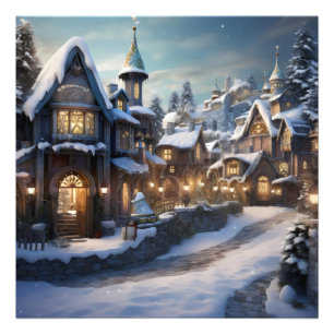 Fantasy Winter Village Fotodruck