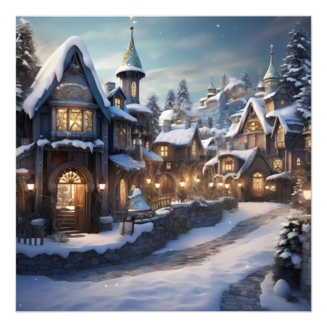 Fantasy Winter Village Fotodruck (Vorne)