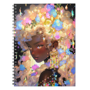 Fantasy Woman African American Art Notizblock