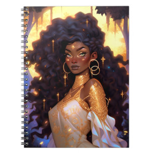 Fantasy Woman African American Art Notizblock