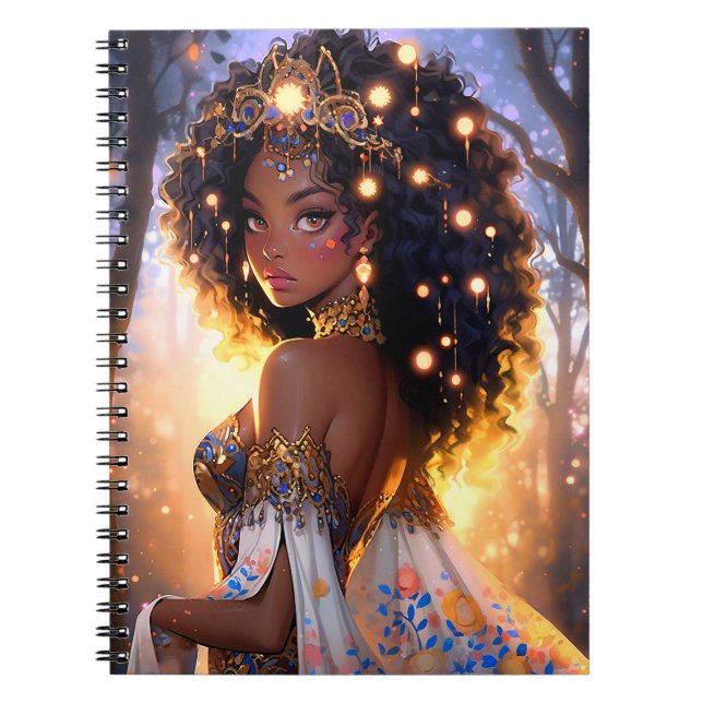 Fantasy Woman African American Art Notizblock (Vorderseite)