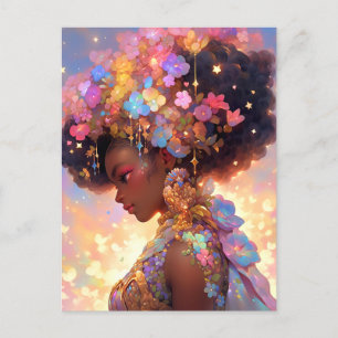 Fantasy Woman African American Art Postkarte