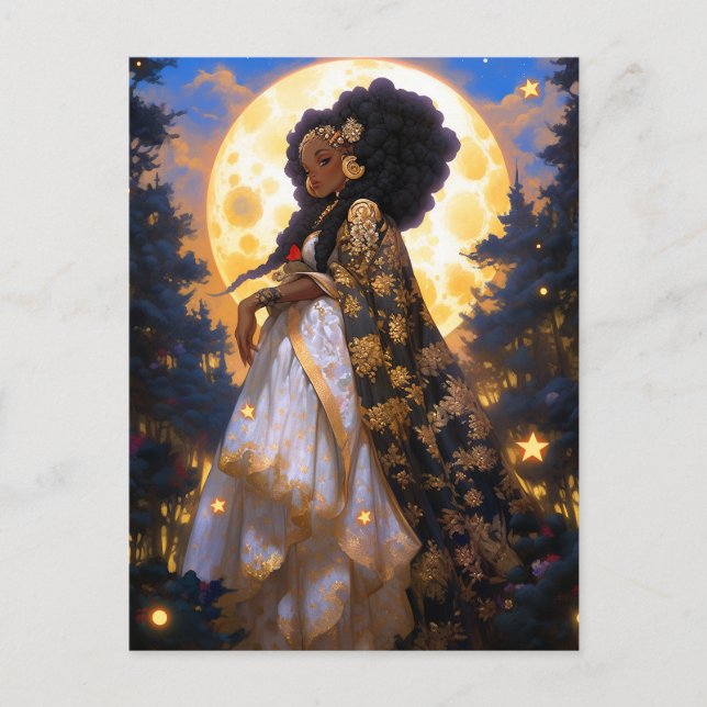 Fantasy Woman African American Art Postkarte (Vorderseite)