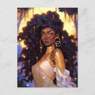 Fantasy Woman African American Art Postkarte