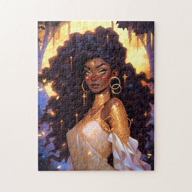 Fantasy Woman African American Art Puzzle (Vertikal)