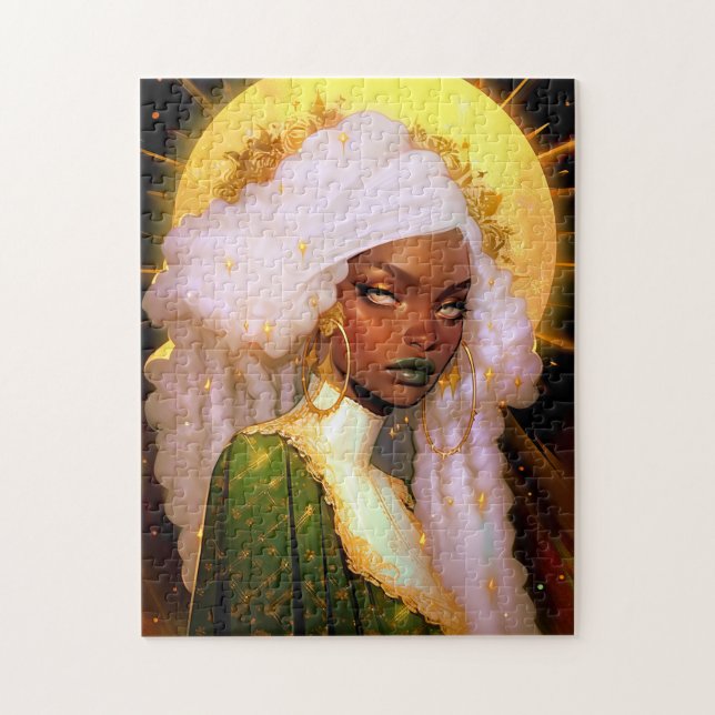 Fantasy Woman African American Art Puzzle (Vertikal)