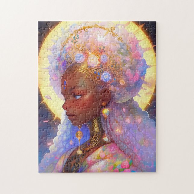 Fantasy Woman African American Art Puzzle (Vertikal)