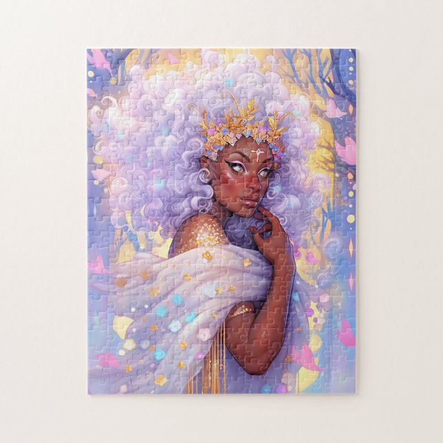 Fantasy Woman African American Art Puzzle (Vertikal)
