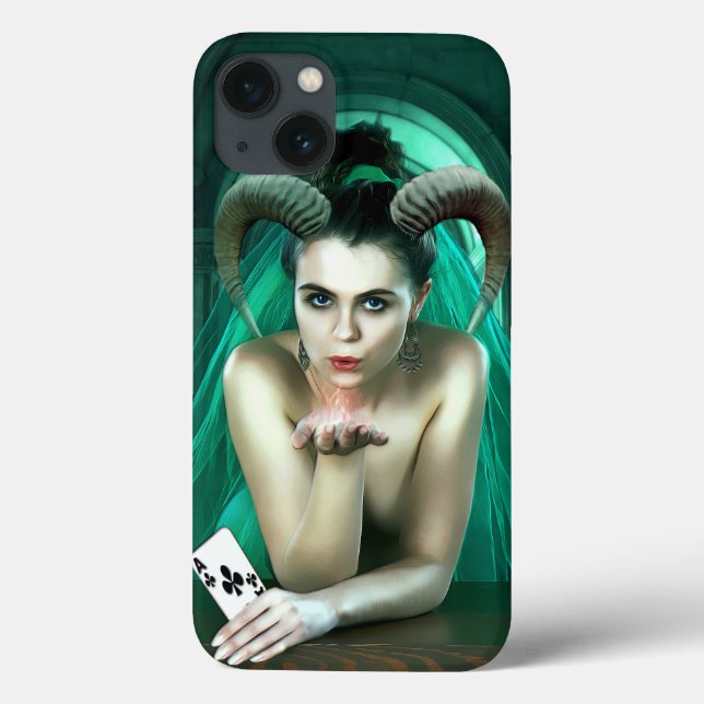 Fantasy Woman Playing Poker Case-Mate iPhone Fall Case-Mate iPhone Hülle (Rückseite)
