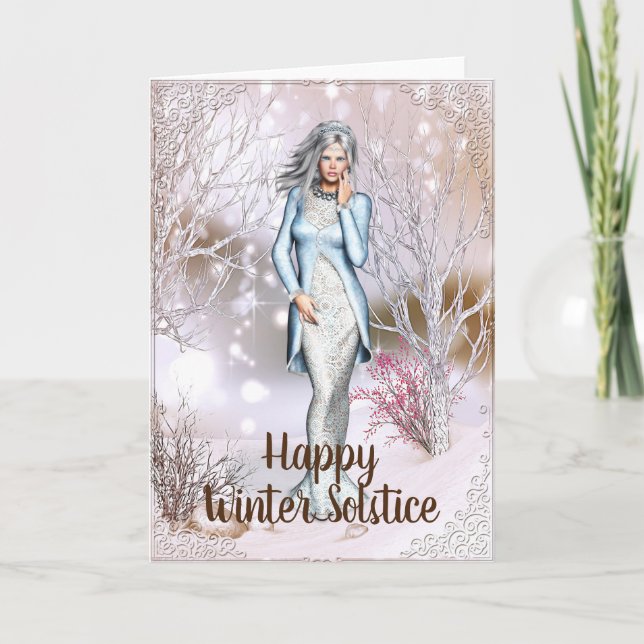 Fantasy Woman Winter Solstice Card Karte (Vorderseite)
