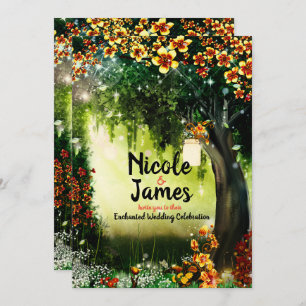 Fantasy Woodland Verzauberte Blume der Waldkoralle Einladung