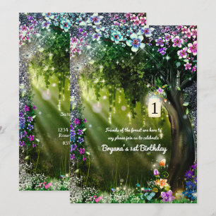 Fantasy Woodland Verzauberte Glow Forest Blume Einladung