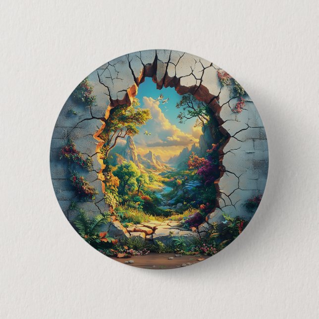 Fantasy World durch ein Cracks Wall Design Button (Vorderseite)