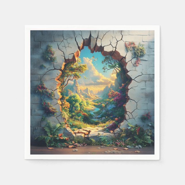Fantasy World durch ein Cracks Wall Design Serviette (Vorderseite)