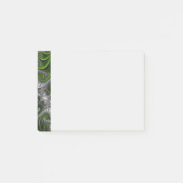 Fantasy World Green And Gray Abstract Fractal Art Post-it Klebezettel