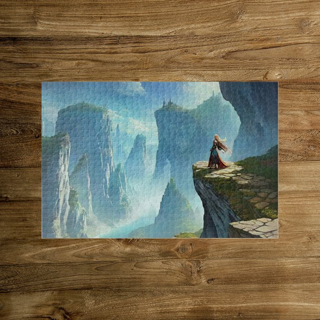 Fantasy World mit einer Frau auf einem Cliff Puzzl Puzzle (Von Creator hochgeladen)