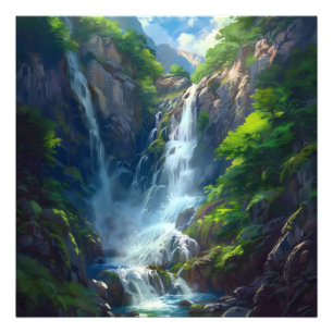 Fantasy World Waterfall Fotodruck