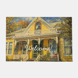 Fantasy Yellow Victorian House Fußmatte