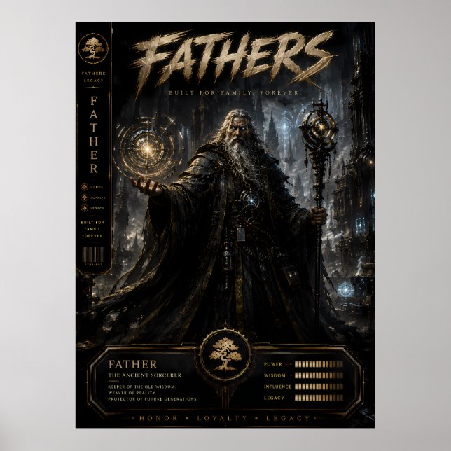 Fantasy-Zauberer-Vater-Poster Poster (Vorne)