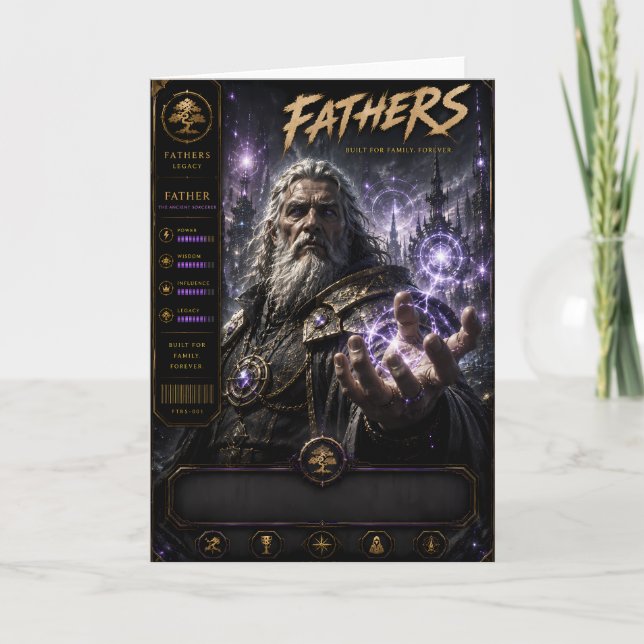 Fantasy-Zauberer-Vaterkarte Karte (Vorderseite)