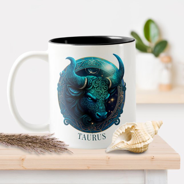Fantasy Zodiac Symbol Bull Celestial Taurus Zweifarbige Tasse (Von Creator hochgeladen)