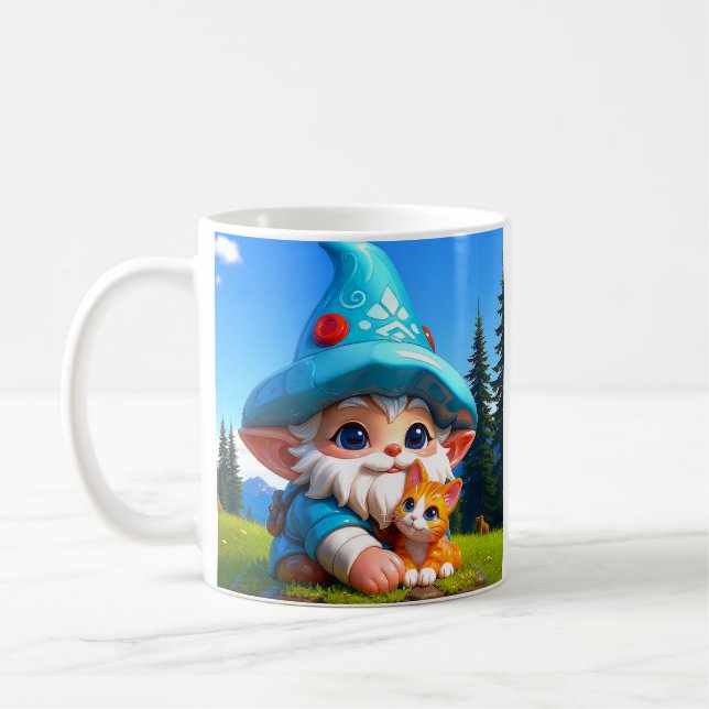 Fantasy-Zwergenkatze  Kaffeetasse (Links)
