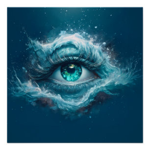 Fantasybild - Alte blaue Augen Poster