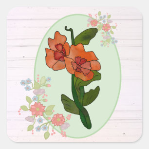 Fantasyblume Quadratischer Aufkleber