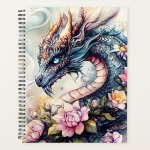 Fantasydrache umgeben von Rosen Planer