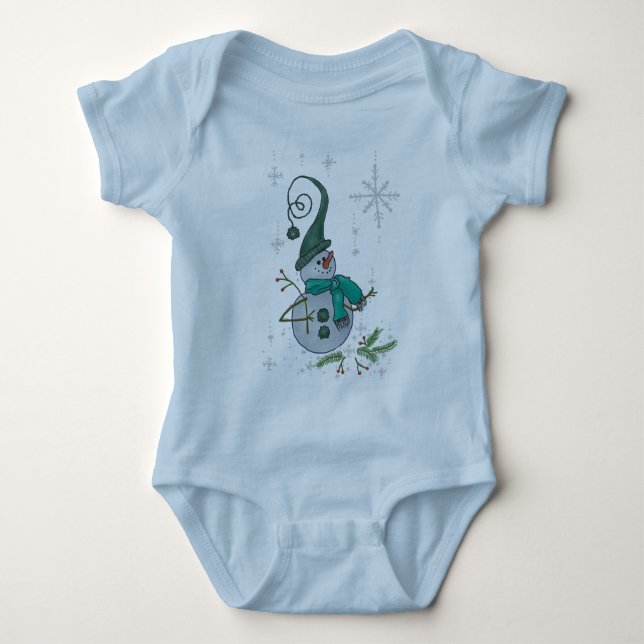 Fantasyschneemann Baby Strampler (Vorderseite)